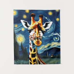 Tapete De Parede Girafa na Noite Estrelada