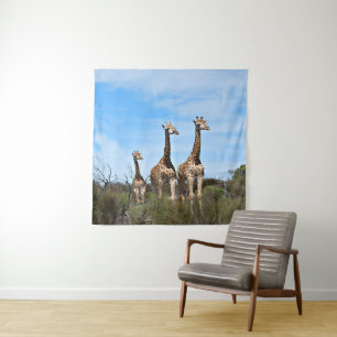 Tapete De Parede Girafas sob Horizonte Suave