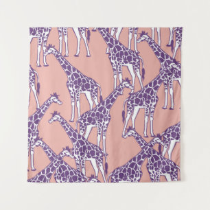 Tapete De Parede Giraffe Colorful Spots Vintage Safari Ilustração
