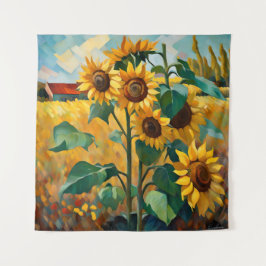 Tapete De Parede Girassóis em campo