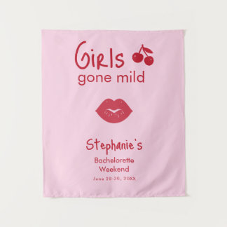 Tapete De Parede Girls Gone Mild Pink and Cherry Red Bachelorette  