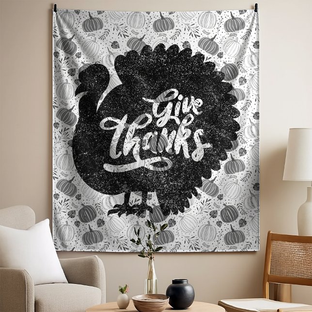 Tapete De Parede Give Thanks Turkey Thanksgiving Vintage (Criador carregado)