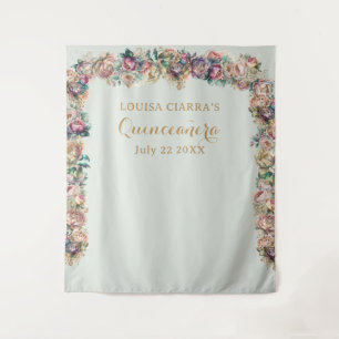 Tapete De Parede Glamoré Dourado Peony Quinceanera