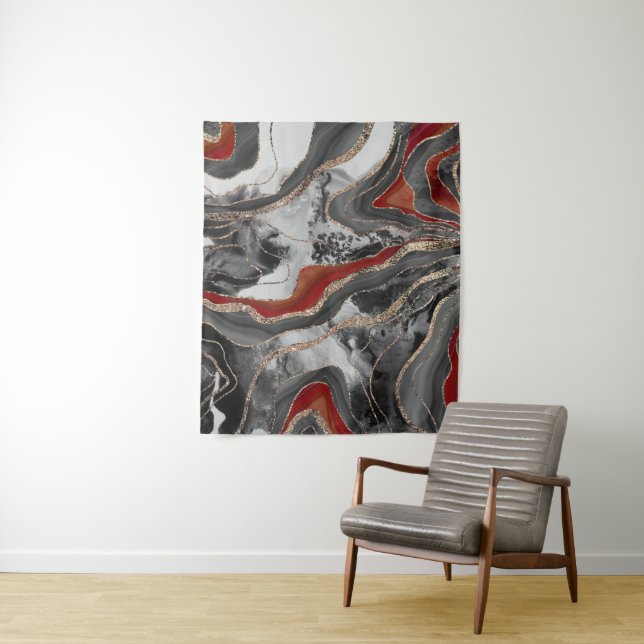 Tapete De Parede Glitter De Agitação Líquida Do Mármaco Glam 13 Fau (In Situ)