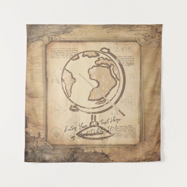 Tapete De Parede Globo Antigo. Presente para Professor de Geografia (Frente)