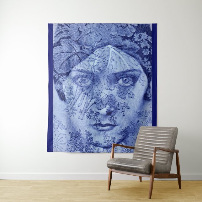 Tapete De Parede Gloria Swanson em azul (In Situ)