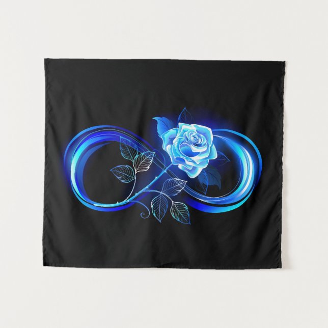 Tapete De Parede Glowing infinity with blue rose (Frente (Horizontal))
