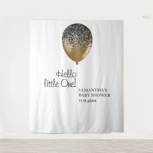 Tapete De Parede Gold Balloon Baby Shower Celebration backdrop (Frente)