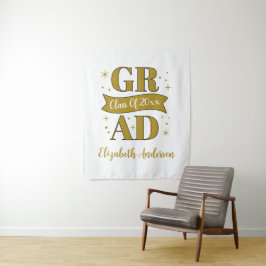 Tapete De Parede Gold & White Graduation Party