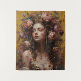 Tapete De Parede Golden Bloom Muse – Vertical Wall Tapestry