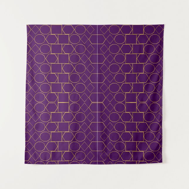 Tapete De Parede Golden Geometric Pattern (Frente)