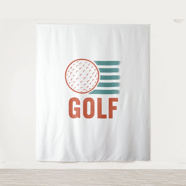 Tapete De Parede Golf Grunge Retro (Frente)