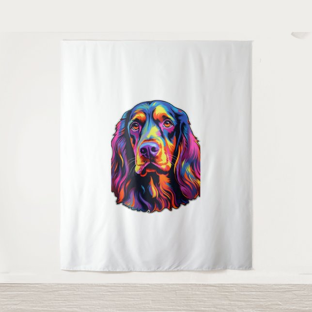 Tapete De Parede Gordon Setter Neon Design (Frente)