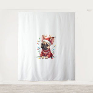 Tapete De Parede Gorro de Papai Noel de Luz de Natal de Bulldog Fra