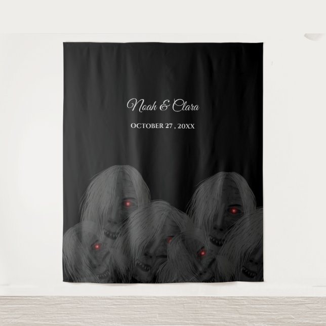 Tapete De Parede Gothic Black Ghosts - Dark Moody Halloween (Frente)
