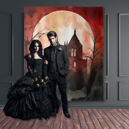 Tapete De Parede Gothic Moody Full Moon & Castle Night