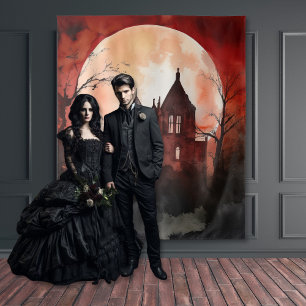 Tapete De Parede Gothic Moody Full Moon & Castle Night