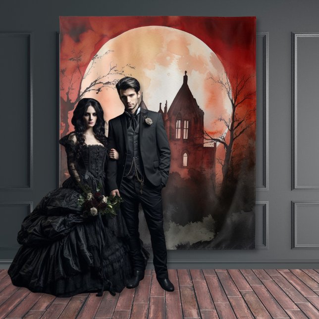 Tapete De Parede Gothic Moody Full Moon & Castle Night (Criador carregado)