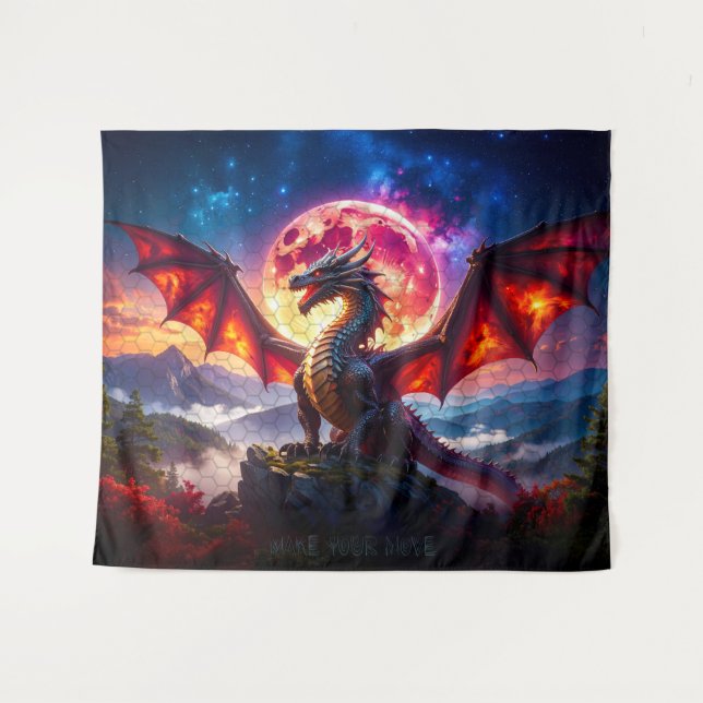 Tapete De Parede Grade de Dragão 001 (Frente (Horizontal))