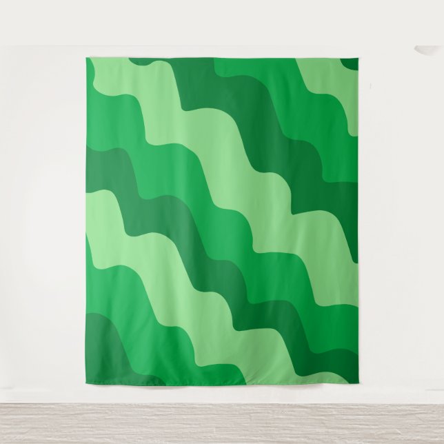 Tapete De Parede Gradiente de ondas de oceano verde (Frente)