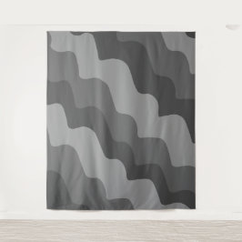 Tapete De Parede gradiente de ondas do oceano de cinza