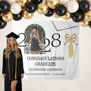 Tapete De Parede Graduação com Doodle Preto Dourado Caprichoso