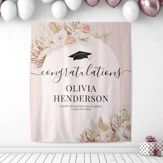 Tapete De Parede Graduação com Grama das Pampas Rosa (Criador carregado)