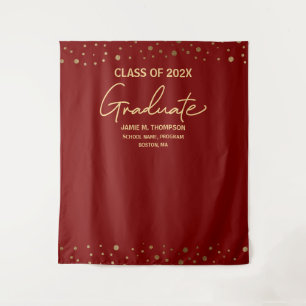 Tapete De Parede Graduação de Plano de Ano Dourado Vermelho