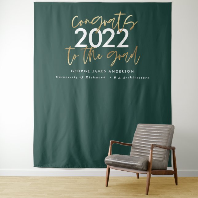 Tapete De Parede graduação estilosa com letra moderna em verde e do (In Situ)