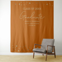 Graduação Moderna em Script Laranja Dourado