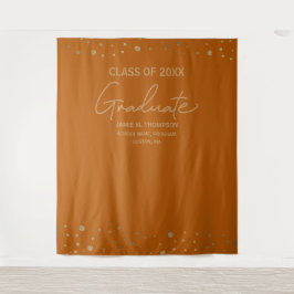 Tapete De Parede Graduação Moderna em Script Laranja Dourado