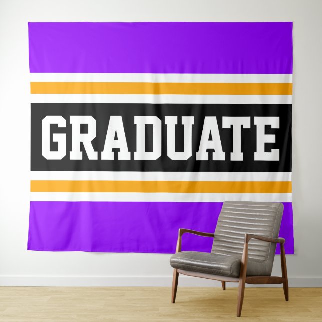Tapete De Parede Graduado Diversão Roxo Brilhante Preto Laranja Lis (In Situ (Horizontal))