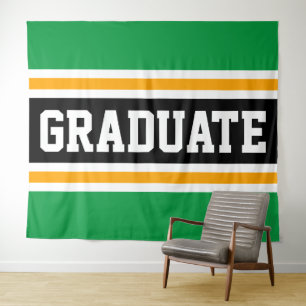 Tapete De Parede GRADUATE Esportivo Verde Brilhante Preto Laranja L