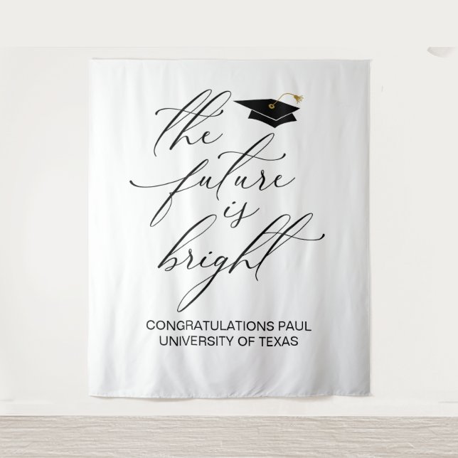 TAPETE DE PAREDE GRADUATION BACKDROP BANNER THE FUTURE IS BRIGHT (Frente)
