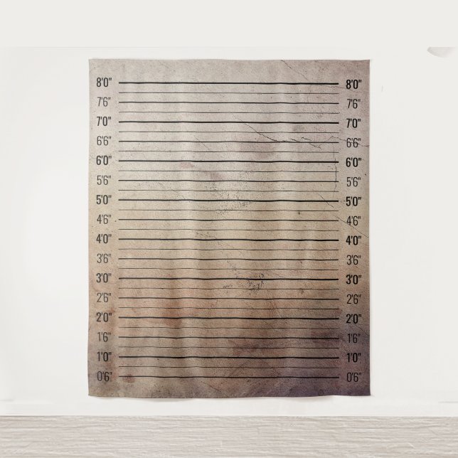 Tapete De Parede Gráfico de Altura do Grunge Mugshot da Linha Menta (Frente)