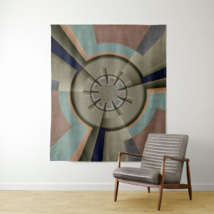 Tapete De Parede Gráfico de Arte Fractal de Harmonia de Cor Abstrat