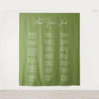 Gráfico de Assentos de Casamento Alfabetico Verde 