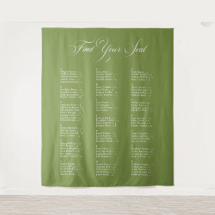 Tapete De Parede Gráfico de Assentos de Casamento Alfabetico Verde 