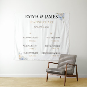 Tapete De Parede Gráfico de Assentos de Casamento de Luxo Letreir