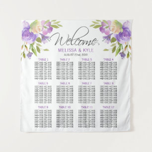 Tapete De Parede Gráfico de Assentos de Casamento Roxo Lavanda Bem-