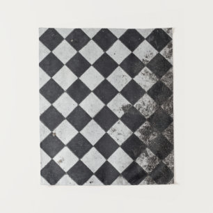 Tapete De Parede Gráfico de harlequim preto e branco