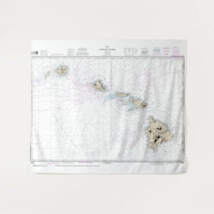 Tapete De Parede Gráfico náutico das Ilhas Havaianas 19004