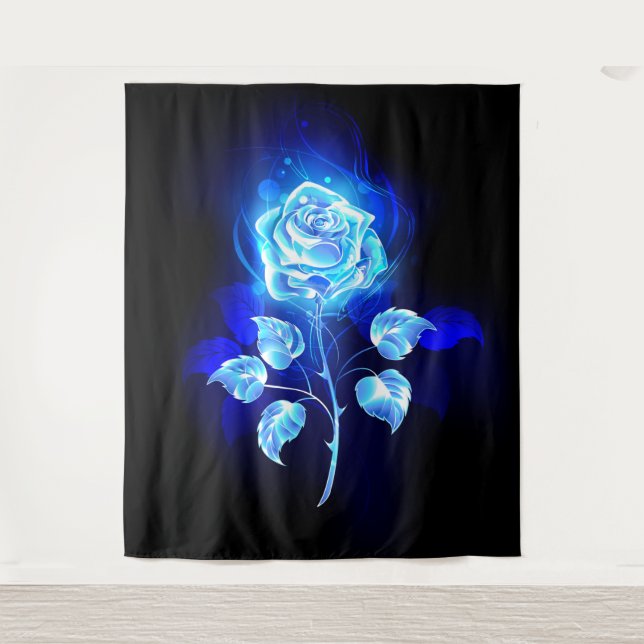 Tapete De Parede Gravação de Rosa Azul (Frente)