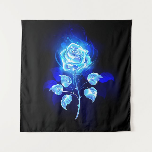 Tapete De Parede Gravação de Rosa Azul (Frente)