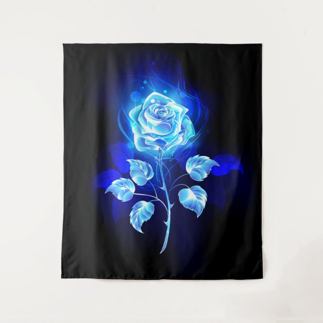 Tapete De Parede Gravação de Rosa Azul (Frente)
