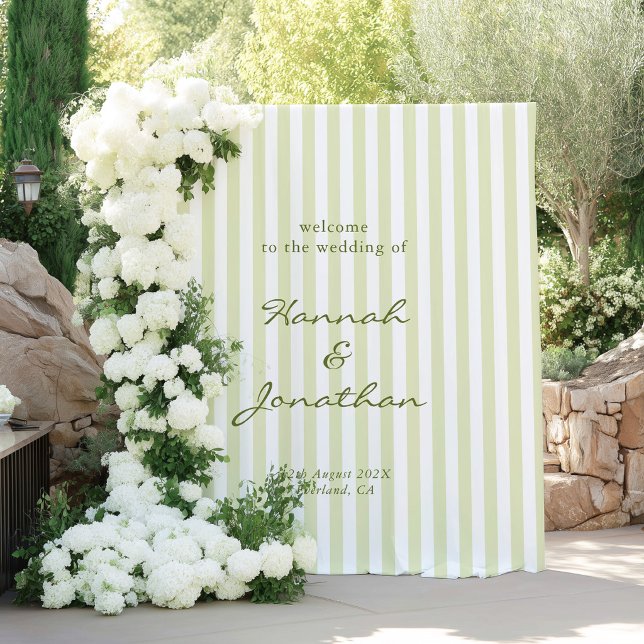 Tapete De Parede Green Stripes Wedding (Criador carregado)