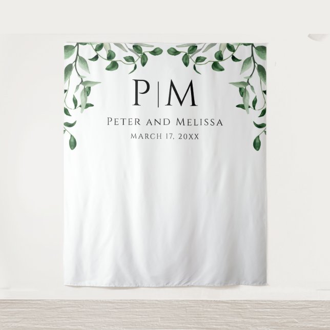 Tapete De Parede Greenery Wedding Backdrop (Frente)