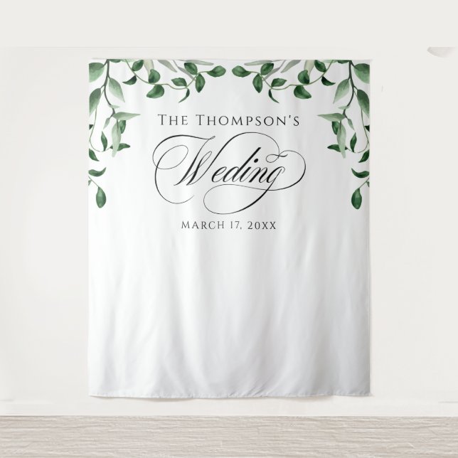 Tapete De Parede Greenery Wedding Backdrop (Frente)