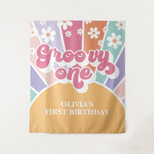Tapete De Parede Groovy One Rainbow Sunshine Daisy