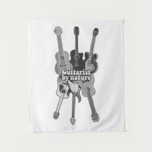 Tapete De Parede Guitarras brancas e pretas retrógradas para guitar